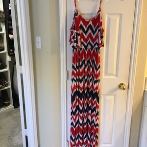 Red, White, and Blue Maxi Dress